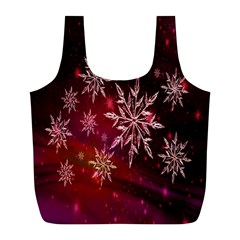 Christmas Snowflake Ice Crystal Full Print Recycle Bags (l)  by Nexatart