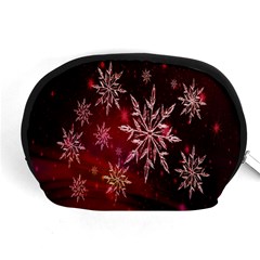 Christmas Snowflake Ice Crystal Accessory Pouches (medium)  by Nexatart