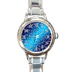 Christmas Star Light Advent Round Italian Charm Watch Front