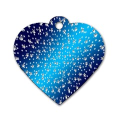 Christmas Star Light Advent Dog Tag Heart (two Sides) by Nexatart