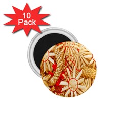 Christmas Straw Xmas Gold 1 75  Magnets (10 Pack)  by Nexatart