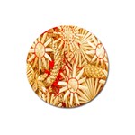 Christmas Straw Xmas Gold Magnet 3  (Round) Front