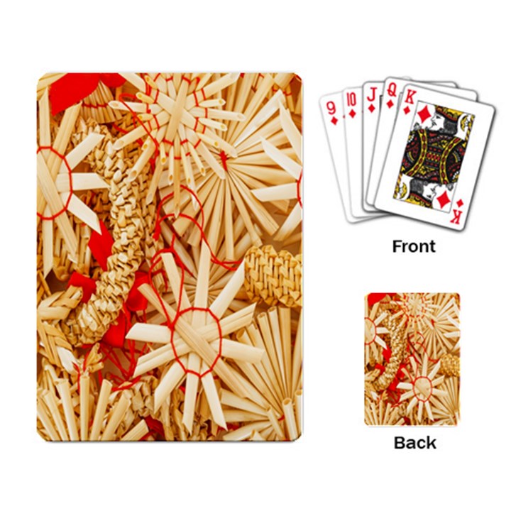 Christmas Straw Xmas Gold Playing Card