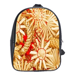 Christmas Straw Xmas Gold School Bags(large)  by Nexatart