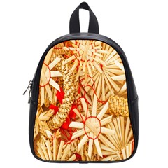 Christmas Straw Xmas Gold School Bags (small)  by Nexatart