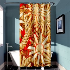 Christmas Straw Xmas Gold Shower Curtain 36  X 72  (stall)  by Nexatart