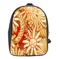 Christmas Straw Xmas Gold School Bags (xl)  by Nexatart