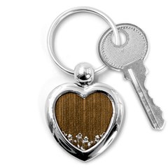 Christmas Snowmen Rustic Snow Key Chains (heart)  by Nexatart