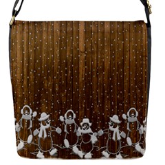 Christmas Snowmen Rustic Snow Flap Messenger Bag (s) by Nexatart