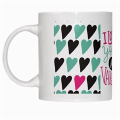 I Love You My Valentine (white) Our Two Hearts Pattern (white) White Mugs