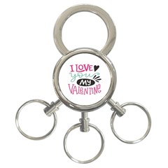 I Love You My Valentine (white) Our Two Hearts Pattern (white) 3-ring Key Chains by FashionFling