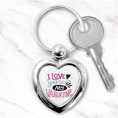 I Love You My Valentine (white) Our Two Hearts Pattern (white) Key Chains (heart)  by FashionFling