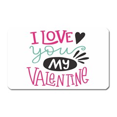 I Love You My Valentine (white) Our Two Hearts Pattern (white) Magnet (rectangular) by FashionFling