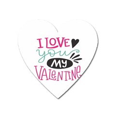 I Love You My Valentine (white) Our Two Hearts Pattern (white) Heart Magnet