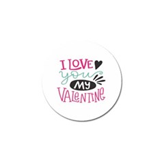 I Love You My Valentine (white) Our Two Hearts Pattern (white) Golf Ball Marker by FashionFling