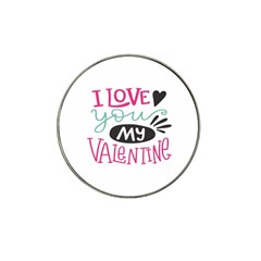 I Love You My Valentine (white) Our Two Hearts Pattern (white) Hat Clip Ball Marker by FashionFling