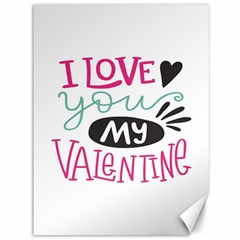 I Love You My Valentine (white) Our Two Hearts Pattern (white) Canvas 36  X 48   by FashionFling