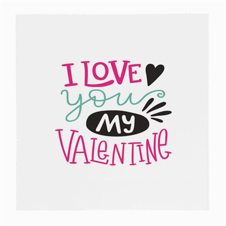 I Love You My Valentine (white) Our Two Hearts Pattern (white) Medium Glasses Cloth (2-Side)