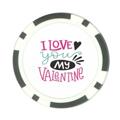 I Love You My Valentine (white) Our Two Hearts Pattern (white) Poker Chip Card Guard