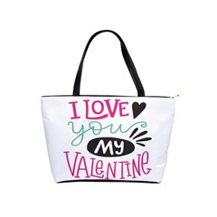 I Love You My Valentine (white) Our Two Hearts Pattern (white) Shoulder Handbags by FashionFling