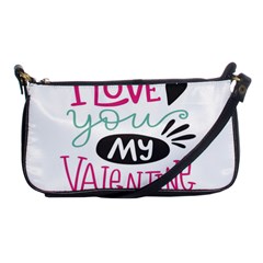 I Love You My Valentine (white) Our Two Hearts Pattern (white) Shoulder Clutch Bags by FashionFling