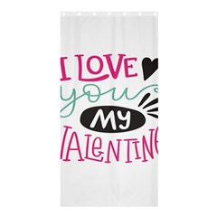 I Love You My Valentine (white) Our Two Hearts Pattern (white) Shower Curtain 36  X 72  (stall) 