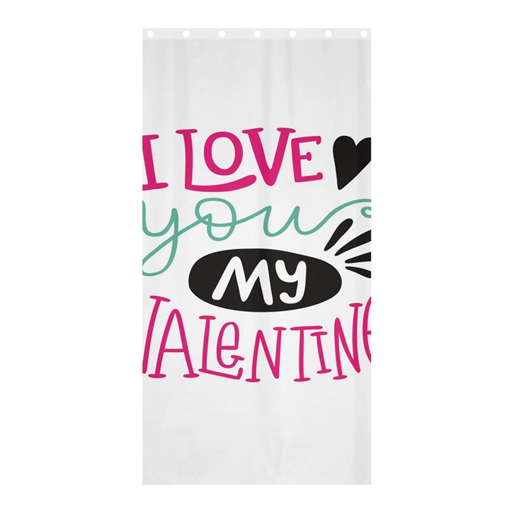 I Love You My Valentine (white) Our Two Hearts Pattern (white) Shower Curtain 36  x 72  (Stall) 