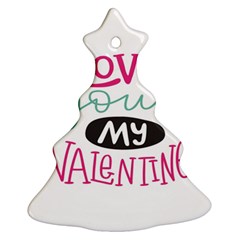 I Love You My Valentine (white) Our Two Hearts Pattern (white) Ornament (christmas Tree) 