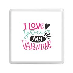 I Love You My Valentine (white) Our Two Hearts Pattern (white) Memory Card Reader (square)  by FashionFling