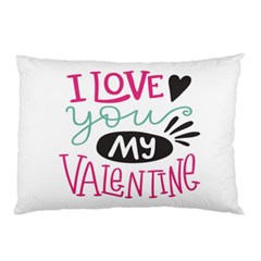 I Love You My Valentine (white) Our Two Hearts Pattern (white) Pillow Case (two Sides) by FashionFling