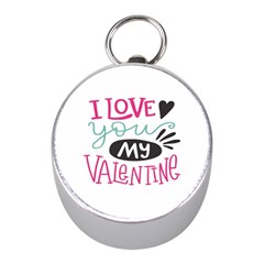 I Love You My Valentine (white) Our Two Hearts Pattern (white) Mini Silver Compasses