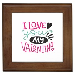 I Love You My Valentine (white) Our Two Hearts Pattern (white) Framed Tiles by FashionFling