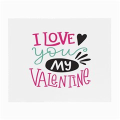 I Love You My Valentine (white) Our Two Hearts Pattern (white) Small Glasses Cloth by FashionFling