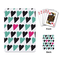 I Love You My Valentine (white) Our Two Hearts Pattern (white) Playing Card by FashionFling