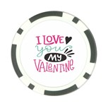 I Love You My Valentine (white) Our Two Hearts Pattern (white) Poker Chip Card Guard Front