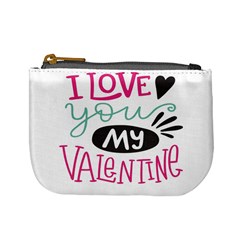 I Love You My Valentine (white) Our Two Hearts Pattern (white) Mini Coin Purses by FashionFling