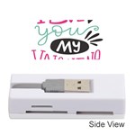 I Love You My Valentine (white) Our Two Hearts Pattern (white) Memory Card Reader (Stick)  Front