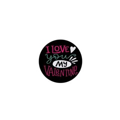  I Love You My Valentine / Our Two Hearts Pattern (black) 1  Mini Magnets by FashionFling