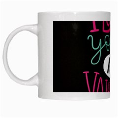  I Love You My Valentine / Our Two Hearts Pattern (black) White Mugs by FashionFling