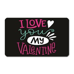  I Love You My Valentine / Our Two Hearts Pattern (black) Magnet (rectangular) by FashionFling