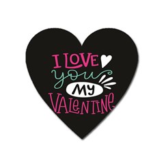  I Love You My Valentine / Our Two Hearts Pattern (black) Heart Magnet