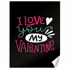  I Love You My Valentine / Our Two Hearts Pattern (black) Canvas 36  X 48   by FashionFling