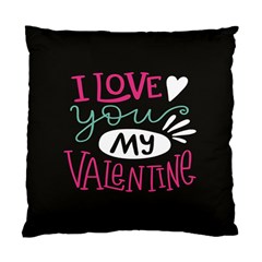  I Love You My Valentine / Our Two Hearts Pattern (black) Standard Cushion Case (one Side)