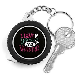  I Love You My Valentine / Our Two Hearts Pattern (black) Measuring Tapes by FashionFling