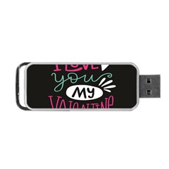  I Love You My Valentine / Our Two Hearts Pattern (black) Portable Usb Flash (one Side) by FashionFling