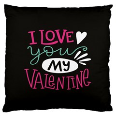  I Love You My Valentine / Our Two Hearts Pattern (black) Standard Flano Cushion Case (two Sides) by FashionFling