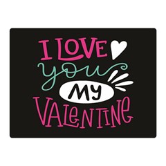  I Love You My Valentine / Our Two Hearts Pattern (black) Double Sided Flano Blanket (mini)  by FashionFling