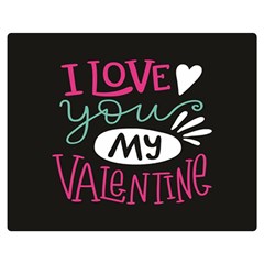  I Love You My Valentine / Our Two Hearts Pattern (black) Double Sided Flano Blanket (medium)  by FashionFling