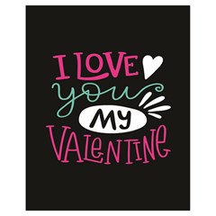  I Love You My Valentine / Our Two Hearts Pattern (black) Drawstring Bag (small) by FashionFling