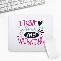 I Love You My Valentine / Our Two Hearts Pattern (white) Large Mousepads by FashionFling